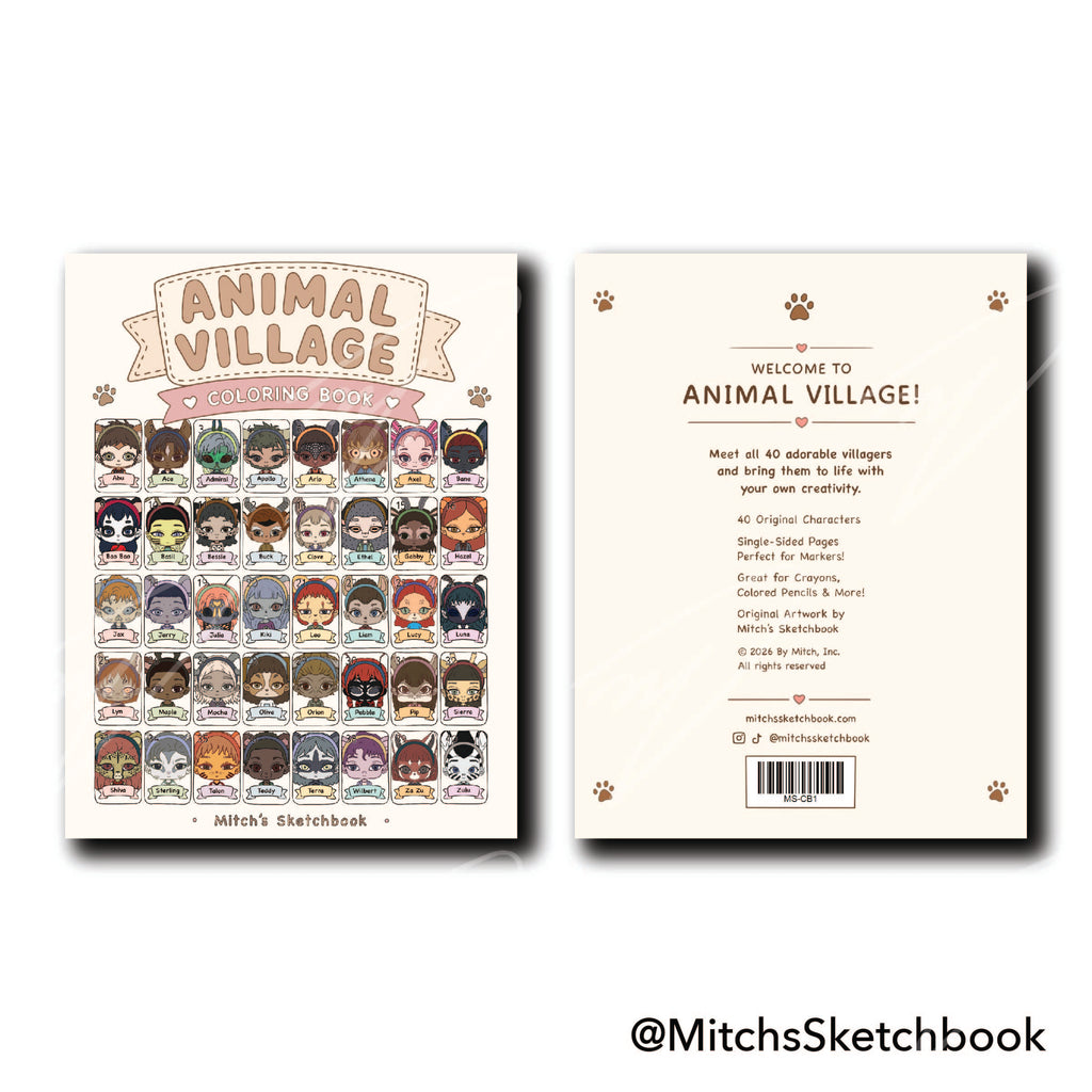 Animal Village Coloring Book