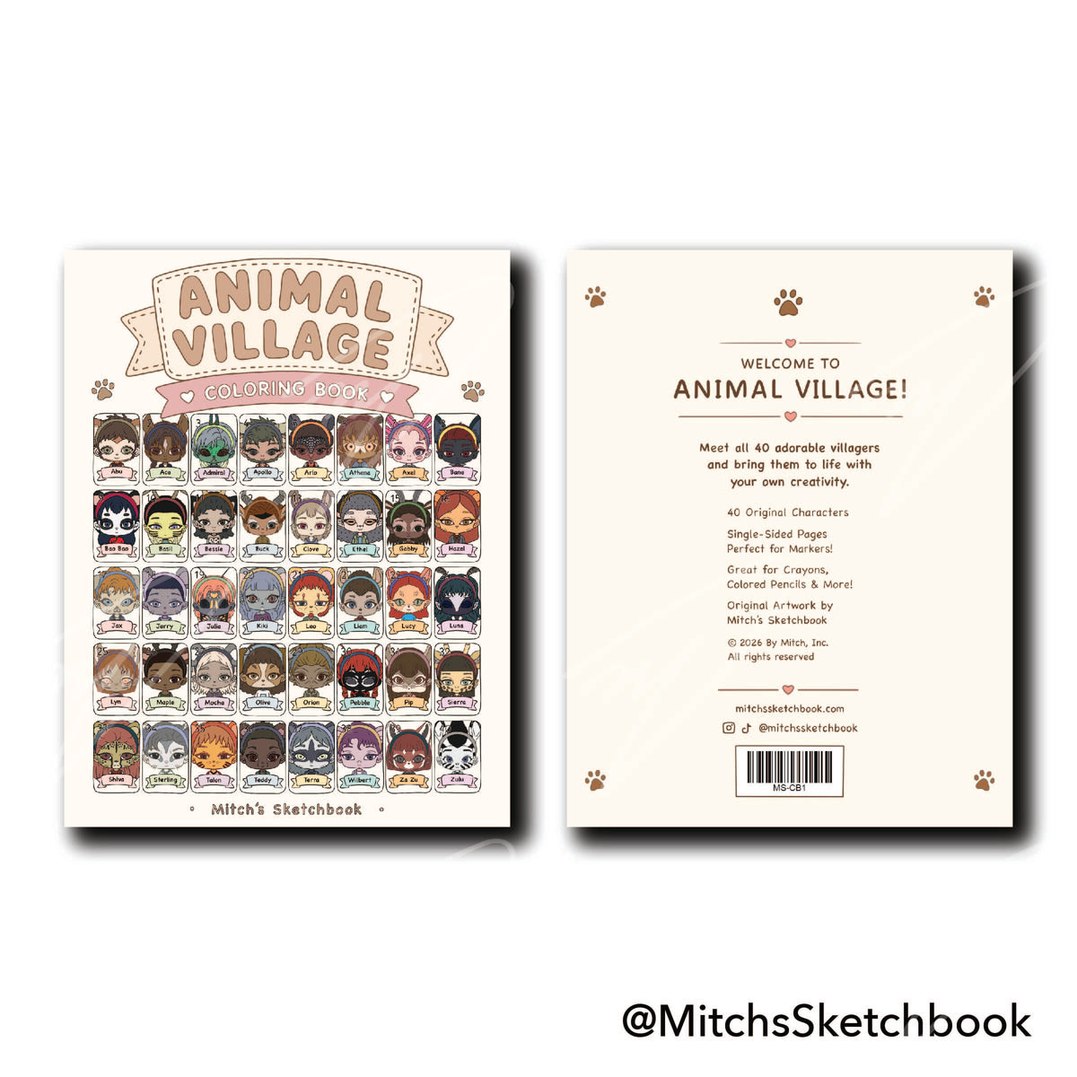 Animal Village Coloring Book