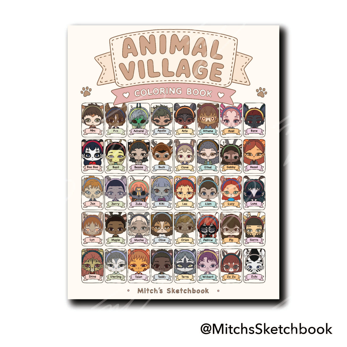 Animal Village Coloring Book