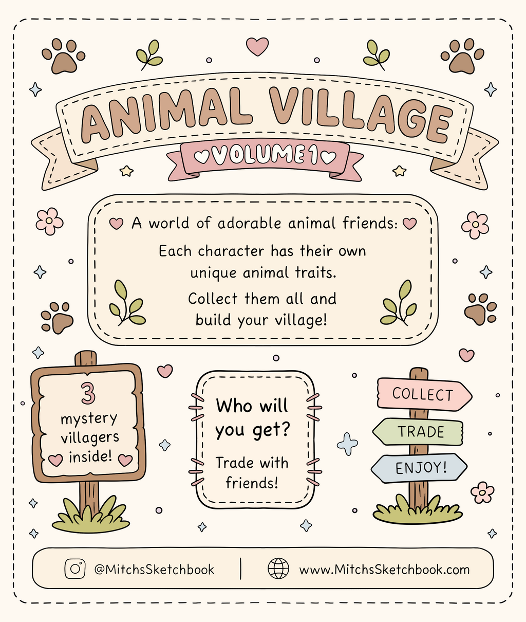 Animal Village Mystery Blind Bag Stickers