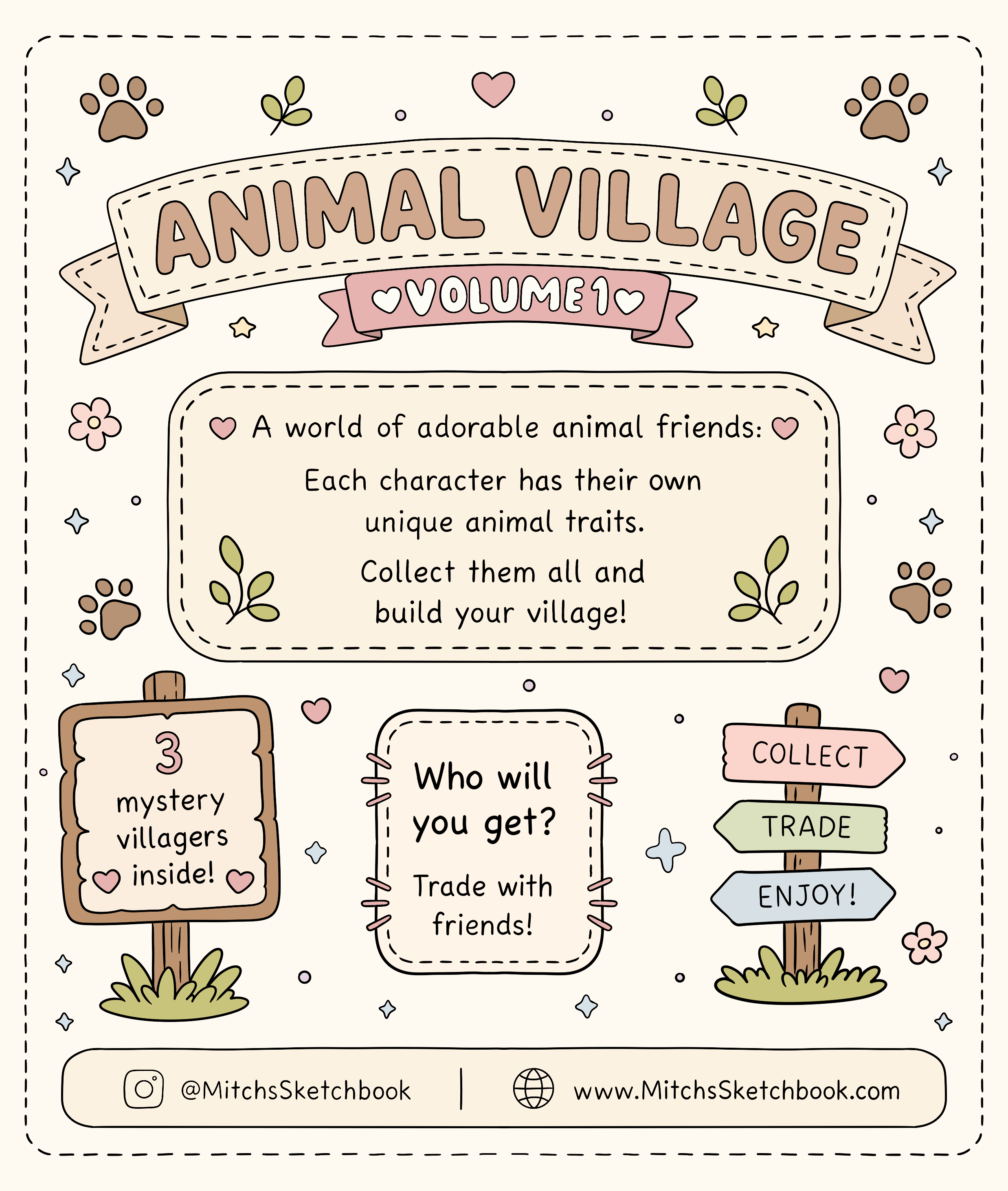 Animal Village Mystery Blind Bag Stickers