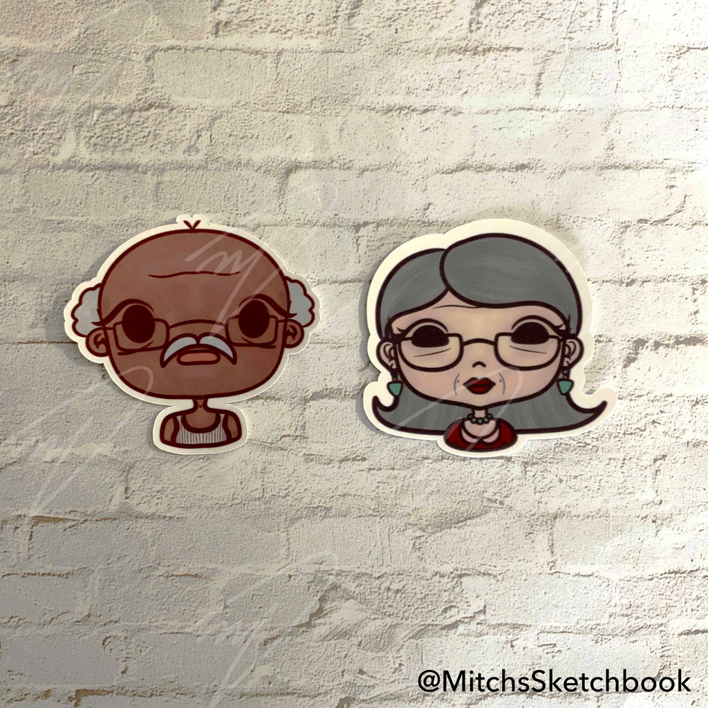 Cute Grandparents Sticker Set (2 Pack)