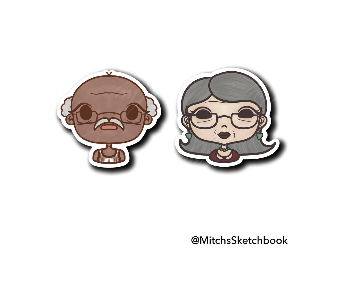 Cute Grandparents Sticker Set (2 Pack)