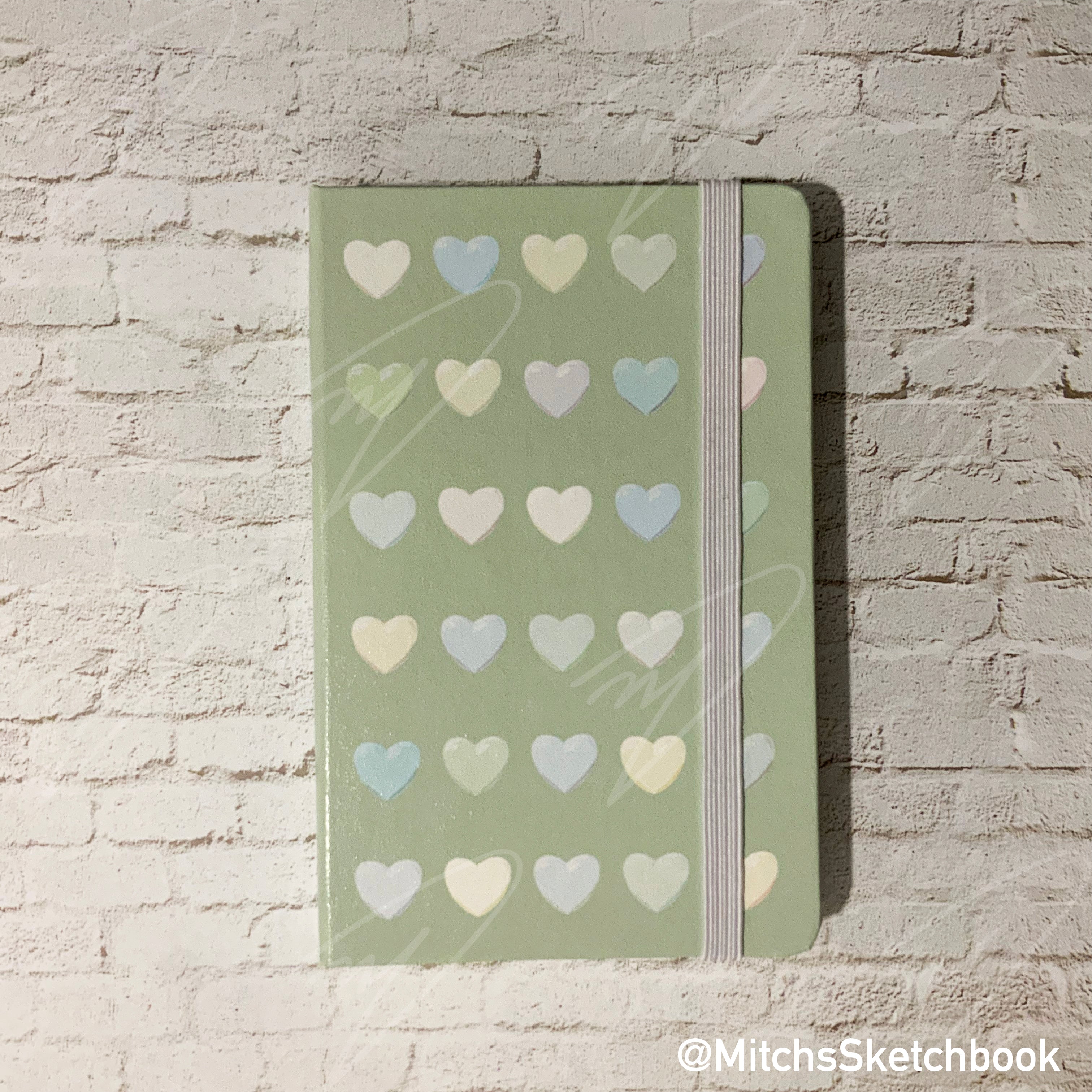 Green Heart Leatherette Paper Notebook