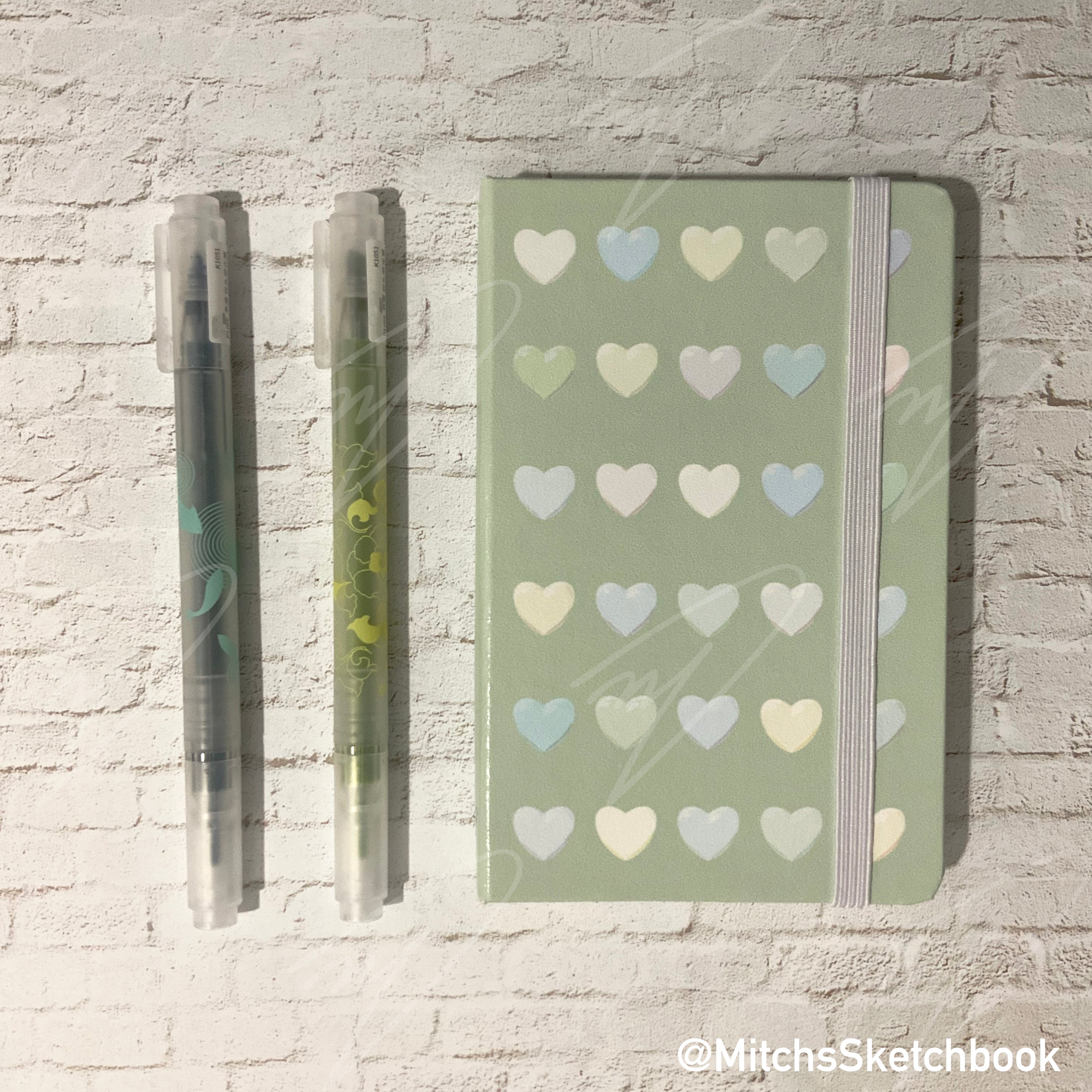 Green Heart Leatherette Paper Notebook