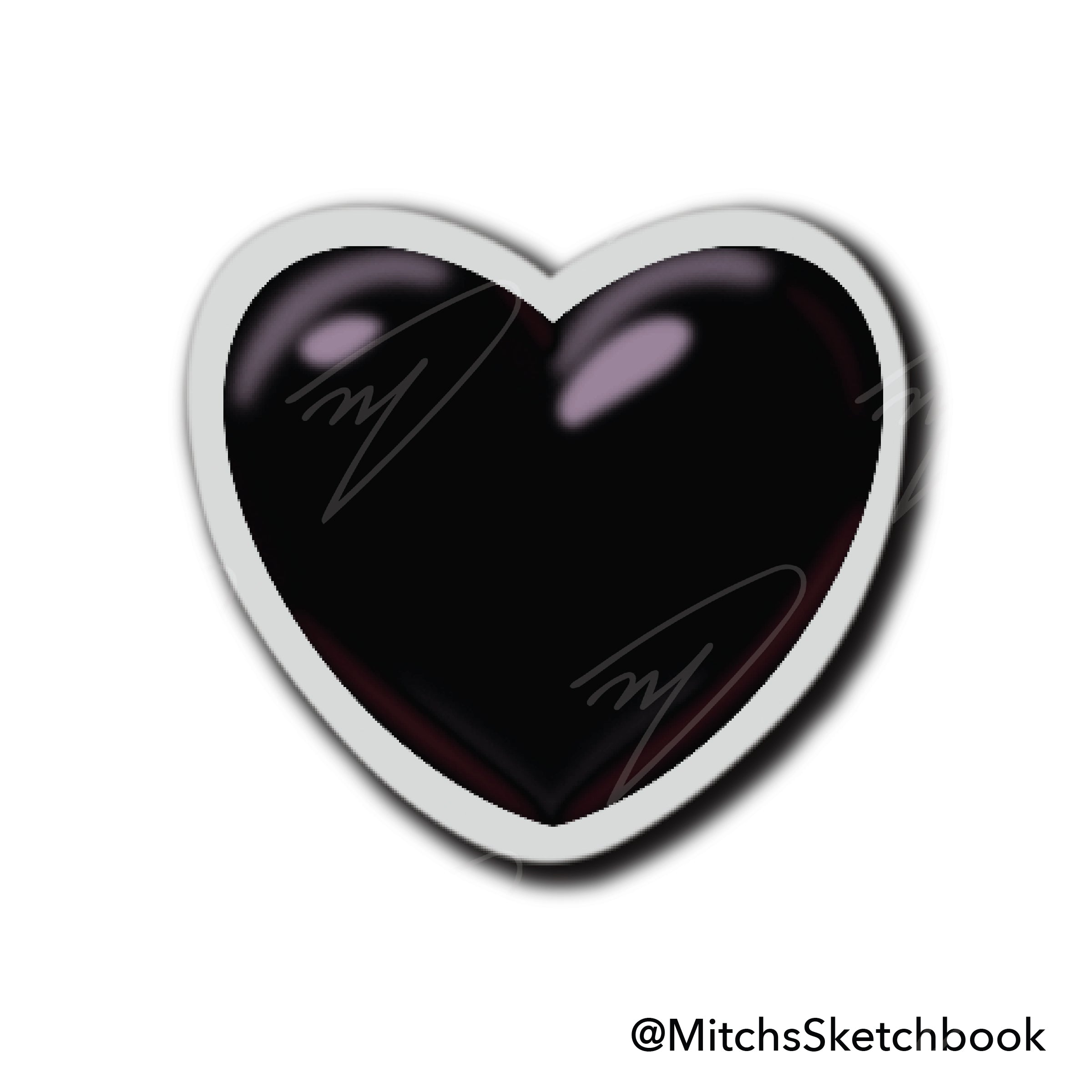 Black 3D Heart