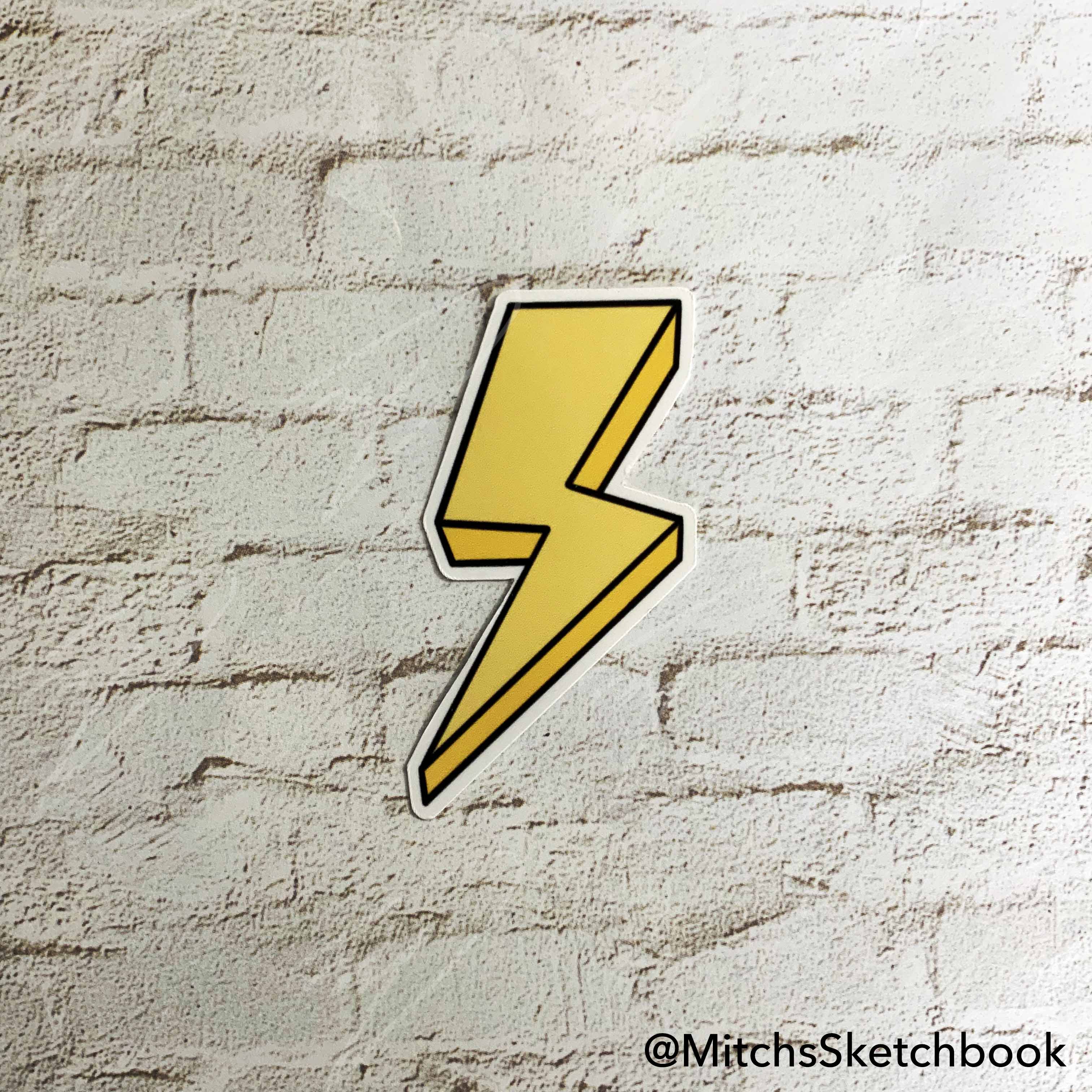 Yellow Lightning Sticker