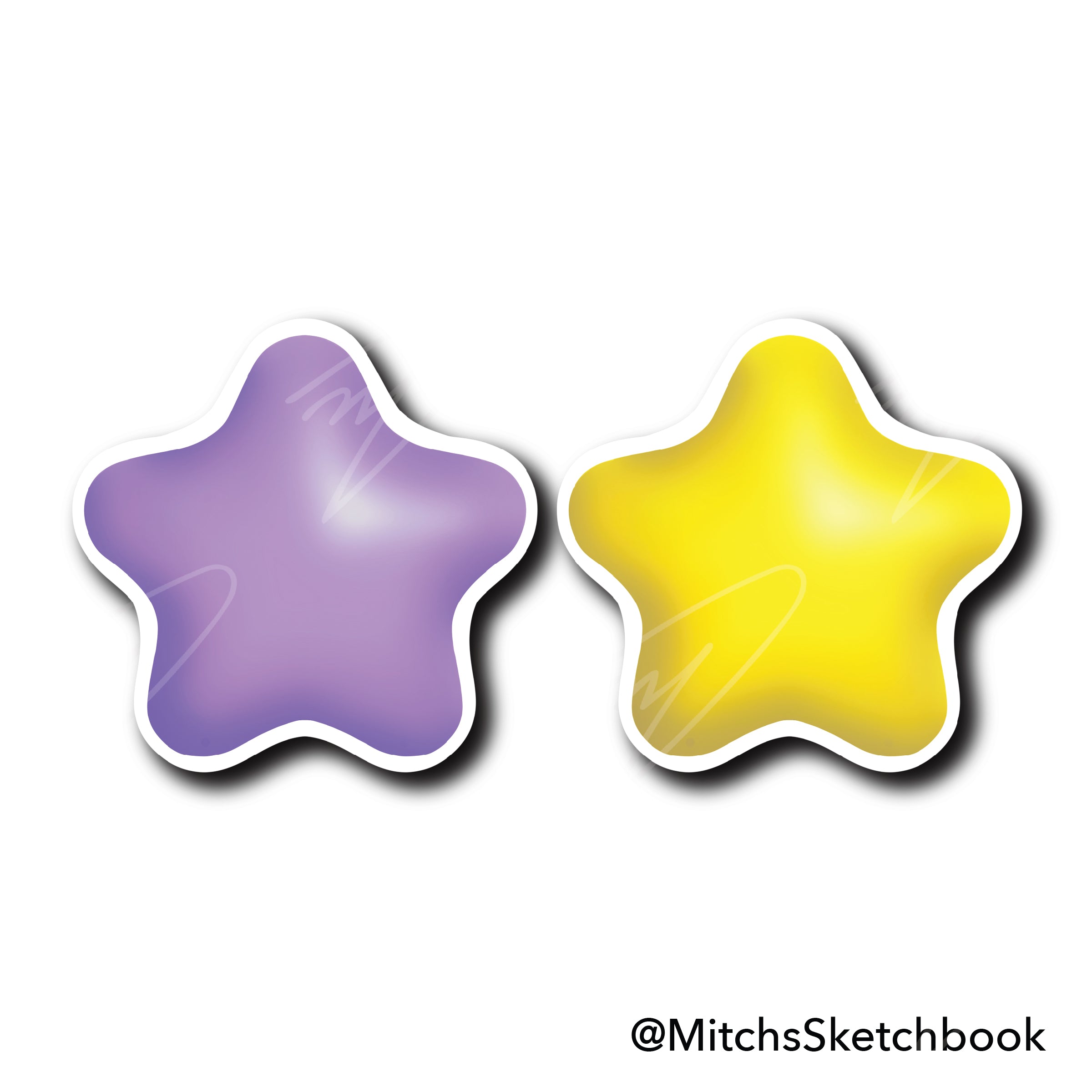 3D Star Stickers