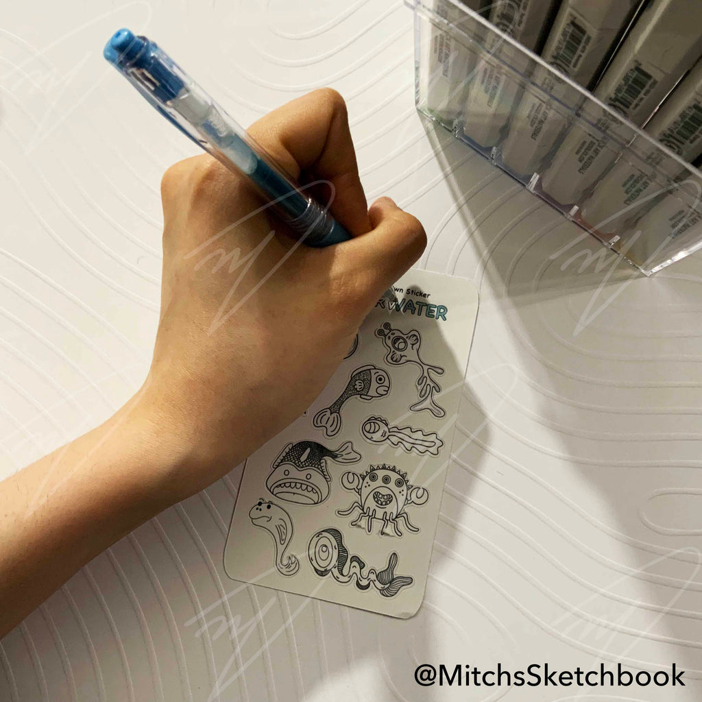 Underwater Sea Creatures - Color-Your-Own Stickers Set (Sticker Sheets)